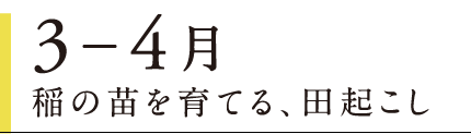 3〜4月 稲の苗を育てる、田起こし